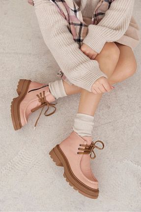 بوت / نیم بوت صورتی زنانه چرم خالص NILUFARR - کد 464531040