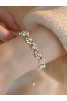 دستبند جواهر رنگی زنانه مروارید Kumsalbutik1 - کد 866290353
