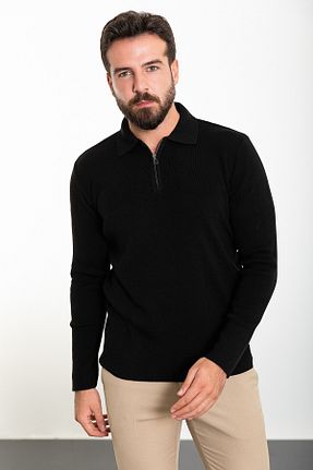 پلیور مشکی مردانه ساده Mcr - کد 767305041