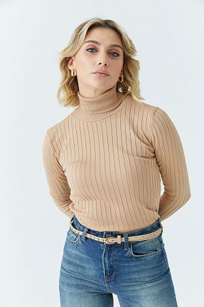پلیور قهوه ای زنانه ساده ModaPlaza - کد 866318078