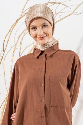 روسری قهوه ای پلی استر JAWEL - کد 866315102