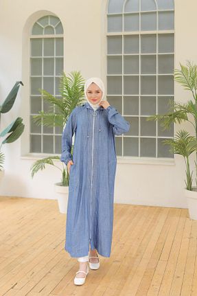 کلاه و ابایا سرمه ای زنانه جین Armine - کد 859021183