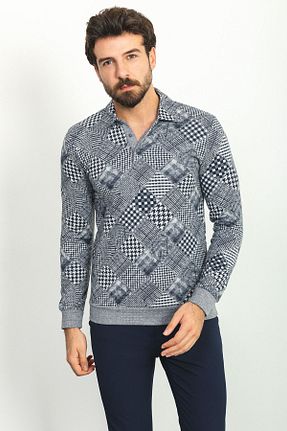 تیشرت سرمه ای مردانه اسلیم فیت Mcr - کد 358150024