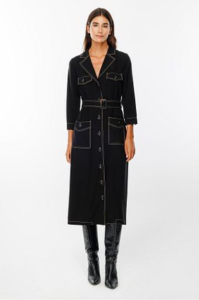 لباس مشکی زنانه بافتنی Moda İlgi - کد 866332606
