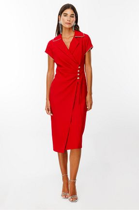 لباس قرمز زنانه بافتنی Moda İlgi - کد 866334241