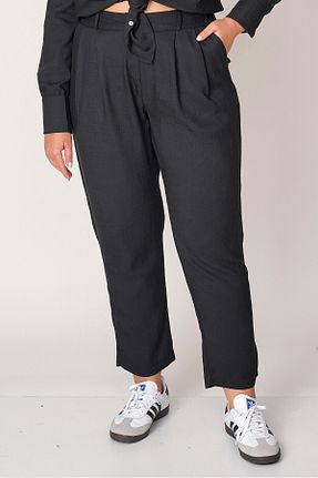 شلوار سایز بزرگ مشکی زنانه پلی استر Büyük Moda - کد 736127076