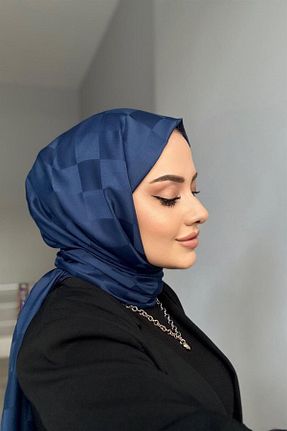شال سرمه ای زنانه پنبه ای Mira İpek - کد 866360574