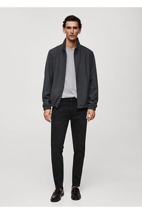 شلوار جین مشکی مردانه رگولار MANGO Man - کد 834499505