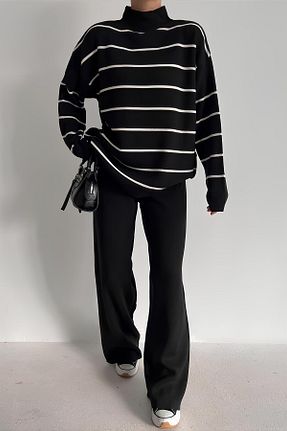 ست بالاتنه و پائین تنه مشکی زنانه تریکو Jose Clothing - کد 866390853