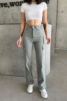 شلوار جین خاکی زنانه پاچه پهن XRAY JEANS - کد 866383534