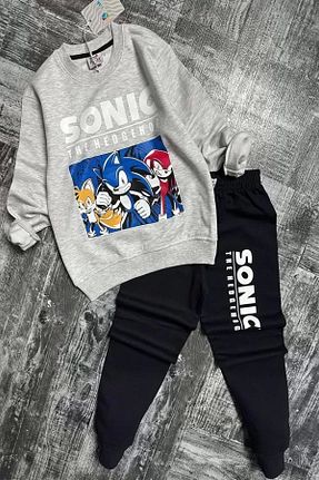ست بالاتنه و پائین تنه طوسی بچه گانه بافتنی Koçak Kids - کد 866331733