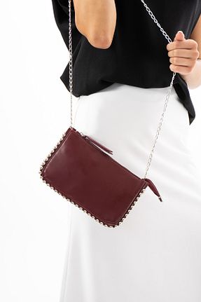 کیف دوشی زرشکی زنانه پلی اورتان NBİBAGS - کد 852885989