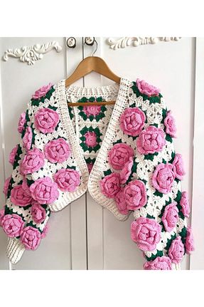 رویه صورتی زنانه اکریلیک El örgüsü - کد 866489520