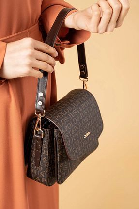 کیف دوشی قهوه ای زنانه چرم مصنوعی Just Polo - کد 867026537