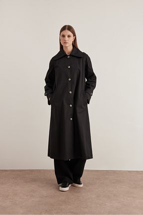 ترنچکت حجاب مشکی زنانه بدون آستر Aker - کد 866528656