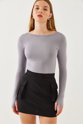 بلوز طوسی زنانه ساده Bianco Lucci - کد 866568538