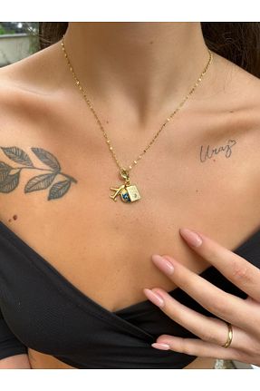 گردنبند استیل ( فولاد ) طلائی استیل (فولاد) Opal Accessory - کد 866474746