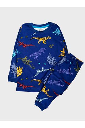 ست لباس راحتی سرمه ای بچه گانه طرح دار elmas kids - کد 867205912