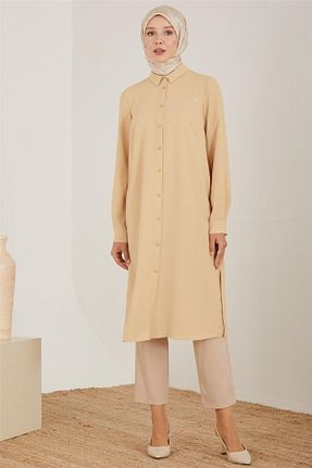 تونیک حجاب بژ زنانه ویسکون Armine - کد 744758352