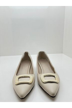 کفش پاشنه بلند کلاسیک بژ زنانه چرم Butik - کد 866603178
