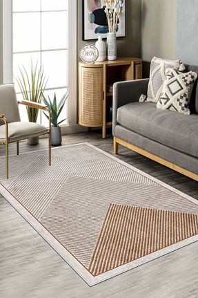 فرش قهوه ای قابل شستشو West Home - کد 782406451