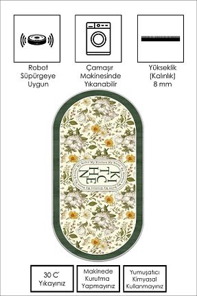 فرش آشپزخانه سبز پلی استر West Home - کد 805219254