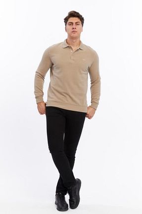پلیور بژ مردانه ساده Rey Polo - کد 866627382
