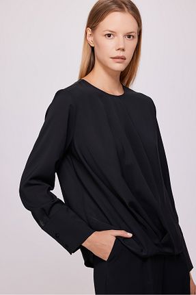 بلوز مشکی زنانه ساده Berr-ın - کد 866622230