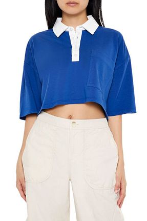 تیشرت آبی زنانه اورسایز Forever 21 - کد 866659139
