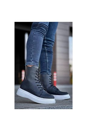 بوت / نیم بوت مشکی مردانه چرم مصنوعی MOGAMS - کد 866653348