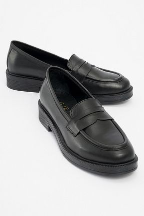 کفش لوفر مشکی زنانه چرم خالص luvishoes - کد 856912341