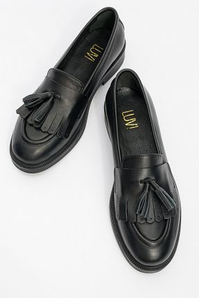 کفش لوفر مشکی زنانه چرم خالص luvishoes - کد 856908929