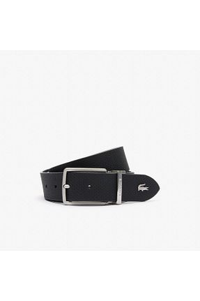 کمربند مشکی مردانه چرم مصنوعی Lacoste - کد 866685355