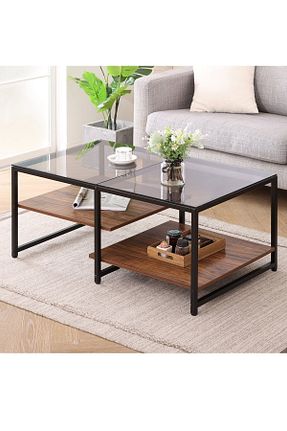 میز جلو مبلی مشکی شیشه TOLIAHOME - کد 808616544