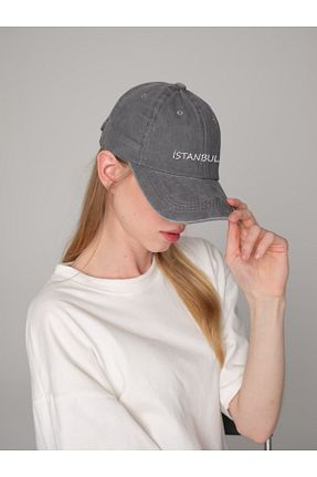 کلاه طوسی زنانه پنبه ای ŞapkaMania - کد 866693043