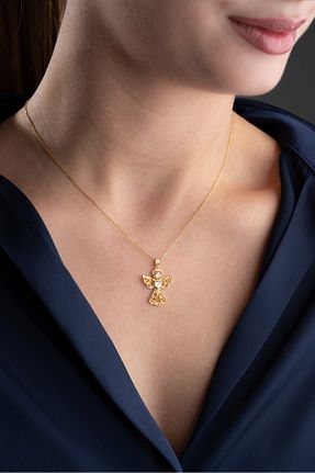 گردنبند نقره طلائی زنانه 925 عیار Silvano Jewelry - کد 866693971