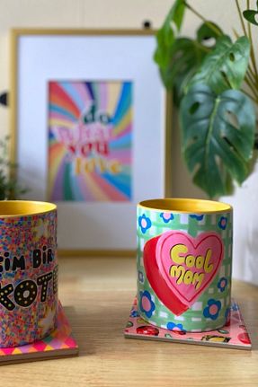 لیوان آب نارنجی پرسلن Hello Melody Design - کد 348334287