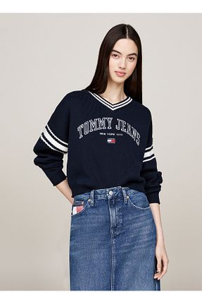 پلیور سرمه ای زنانه رگولار Tommy Jeans - کد 866692751