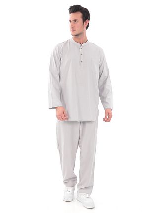 ست بالاتنه و پائین تنه طوسی مردانه بافتنی Suffa - کد 866699928