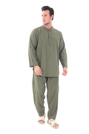 ست بالاتنه و پائین تنه خاکی مردانه بافتنی Suffa - کد 866699884