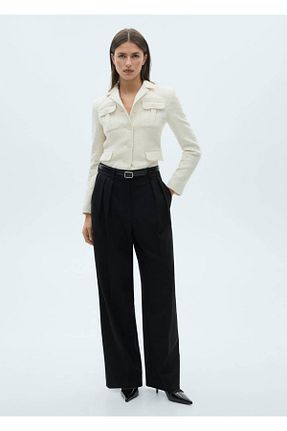 شلوار مشکی زنانه الاستین MANGO - کد 859062277