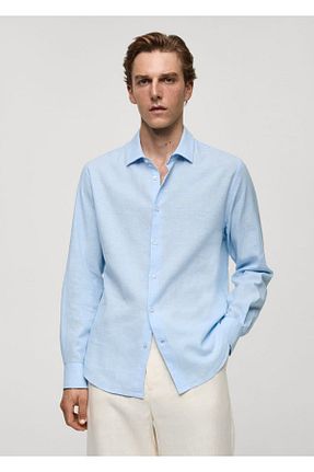 پیراهن آبی مردانه رگولار MANGO Man - کد 832592403