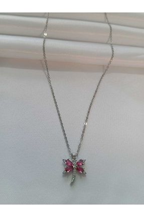 گردنبند جواهر صورتی زنانه فلزی Last For Sell - کد 867098078