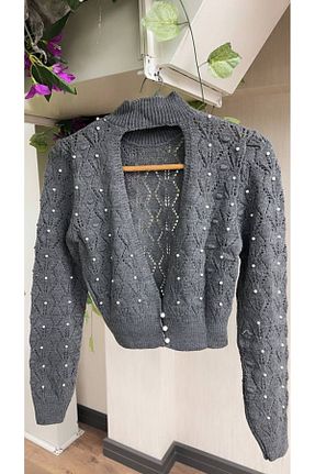 پلیور طوسی زنانه طرح ماهی der butik - کد 866780038
