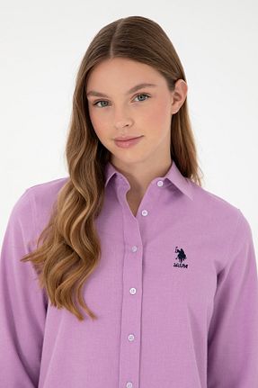 پیراهن زرشکی زنانه یقه پیراهنی U.S. Polo Assn. - کد 866805628