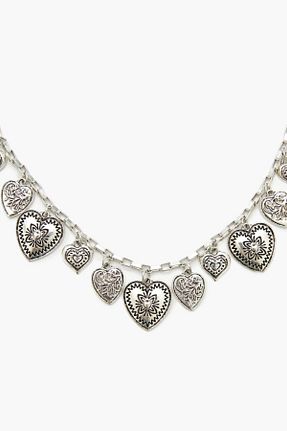 گردنبند جواهر طوسی زنانه روکش نقره Forever 21 - کد 866800630