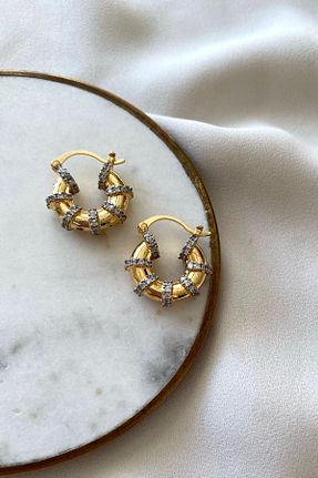 گوشواره استیل (فولاد) طلائی زنانه استیل (فولاد) gaila design - کد 866797946