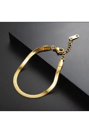 دستبند استیل (فولاد) طلائی زنانه استیل (فولاد) Ressia - کد 866834257