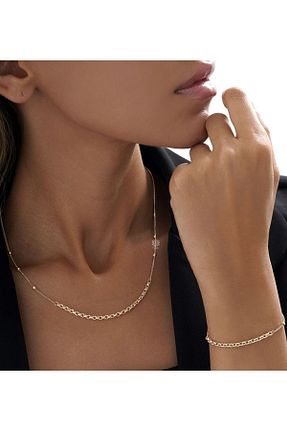 گردنبند استیل ( فولاد ) طلائی زنانه استیل ضد زنگ derokas - کد 866836534