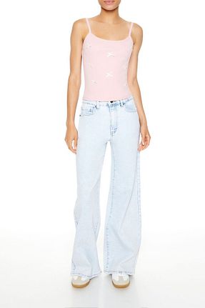 شلوار جین متالیک زنانه پاچه گشاد Forever 21 - کد 866865500